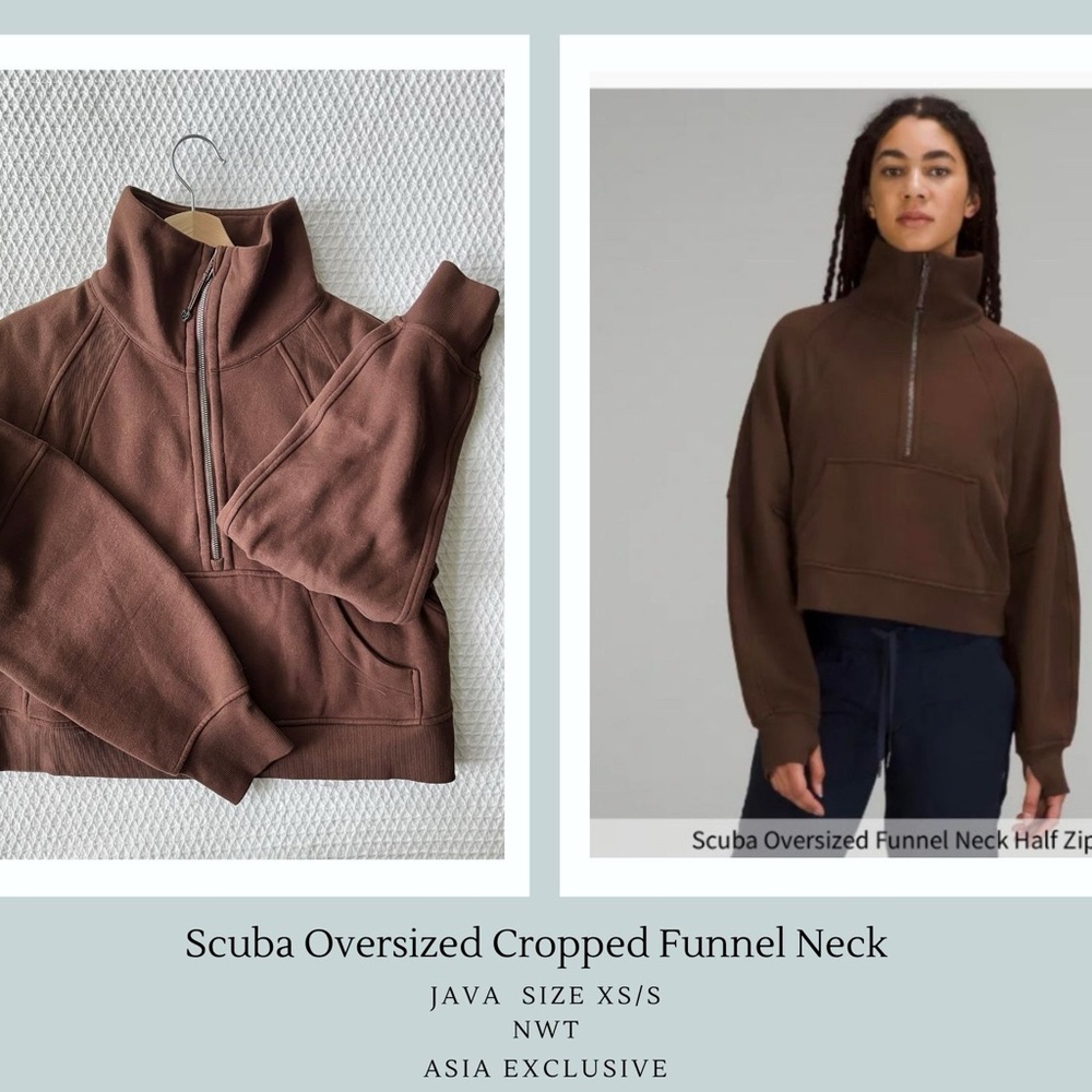 🆕 Lululemon Scuba Oversized Funnel Neck Half Zip Java